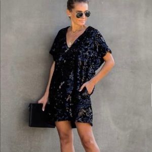 Vici Sequin Crushed Velvet Mini Dress